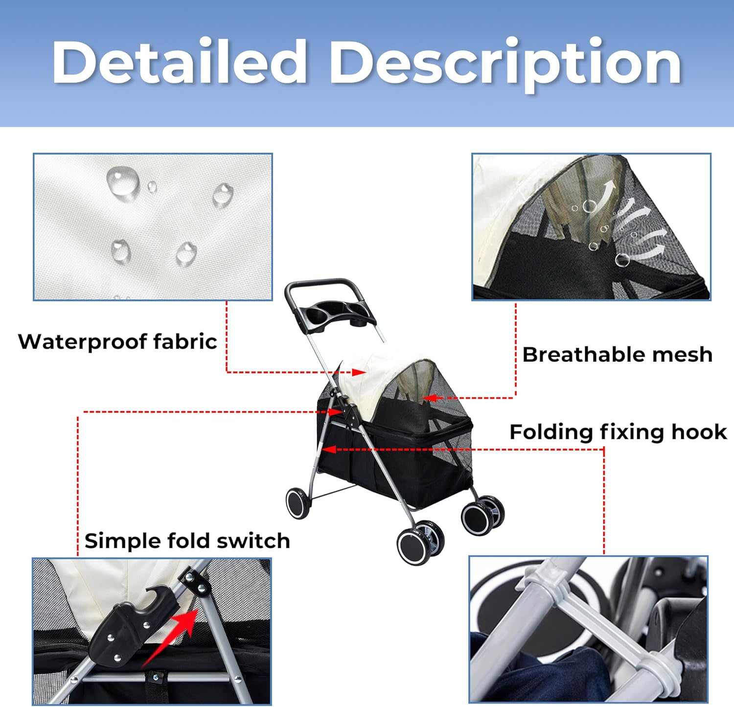 Lightweight Folding Pet Stroller